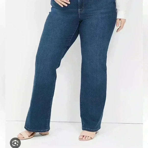 Lane Bryant Tighter tummy high rise straight Jean 24 long plus size dark wash - Picture 8 of 8